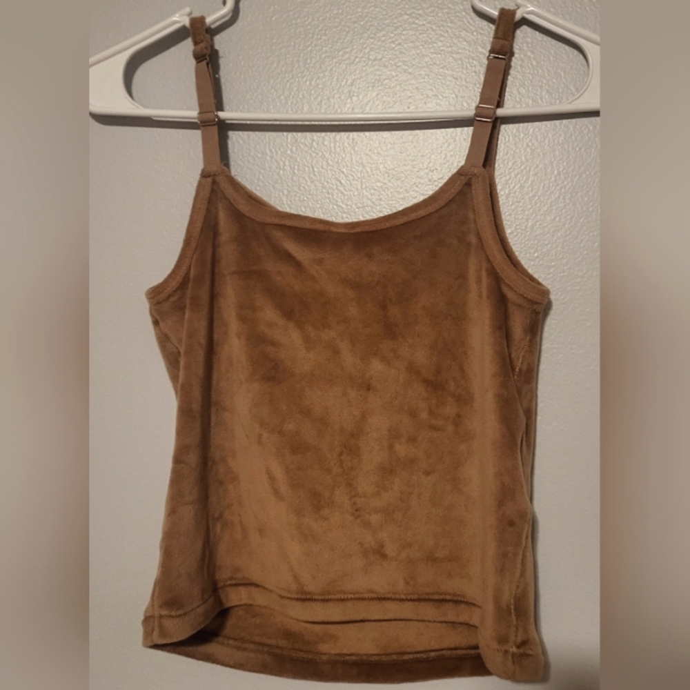SKIMS Tan Velour Cami Tank Lounge Top Medium